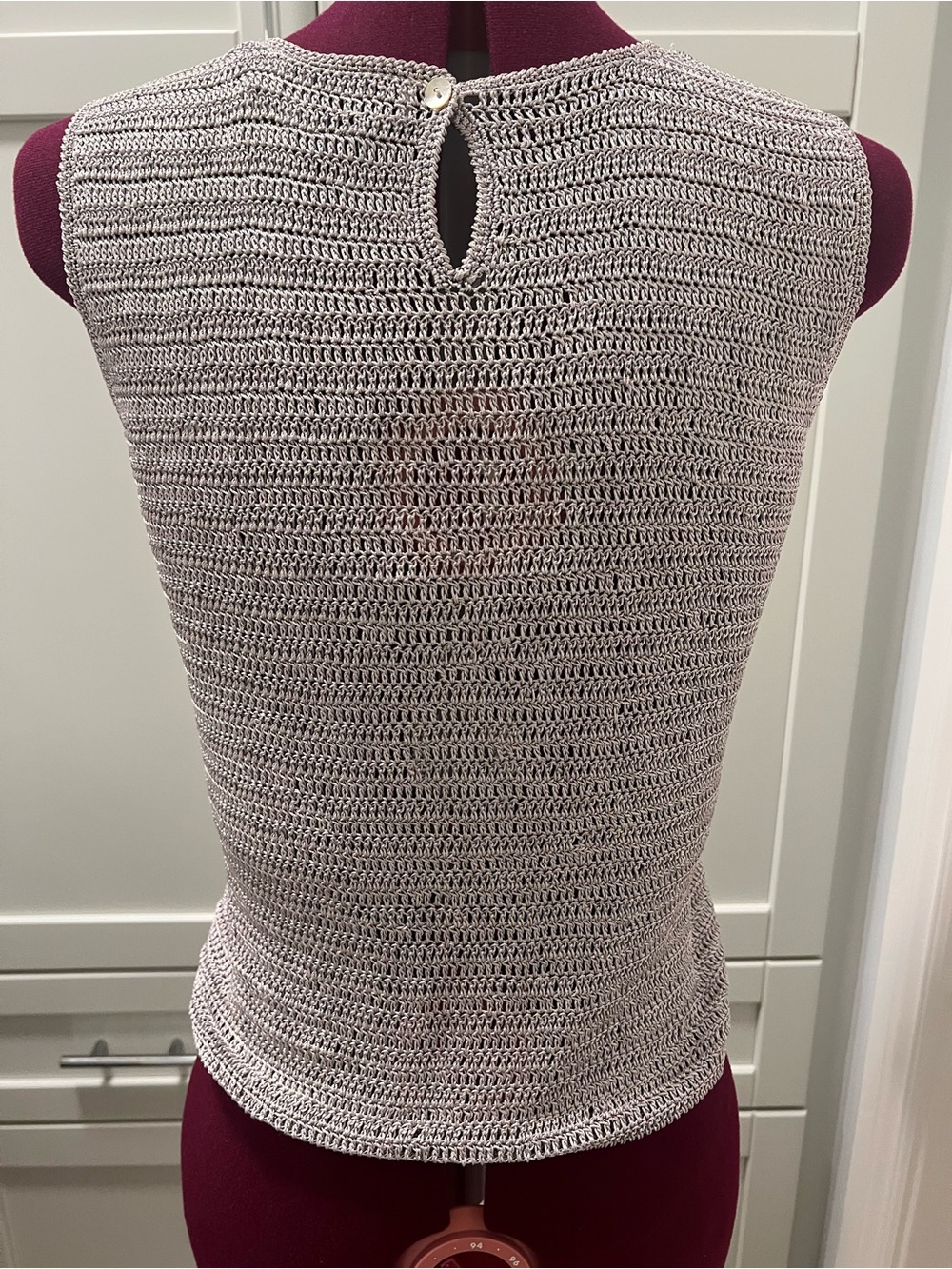 Vintage BLUEBERRY HILL 100% Rayon Sequined Beaded Knit Sleeveless Tank Top Sz L - Picture 5 of 9